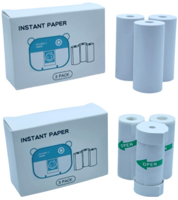 소다소라 어린이 프린트 카메라 인화지 일반형 스티커형 열감지용 인화지, 일반형 인화지 2박스(6롤)