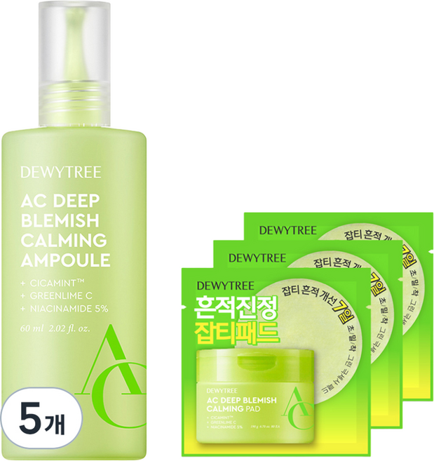 듀이트리 AC 딥 흔적 진정 앰플, 60ml, 5개