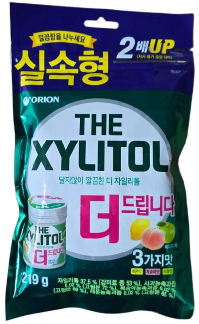 오리온 달지않아 깔끔한 더 자일리톨 껌, 2개, 219g