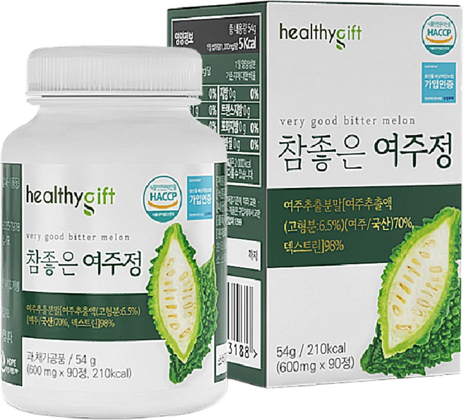 참좋은 여주정 국내산 여주 추출 분말 식약처 HACCP 인증, 90정, 1개