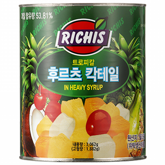 리치스 후르츠칵테일 통조림, 3.062kg, 1개