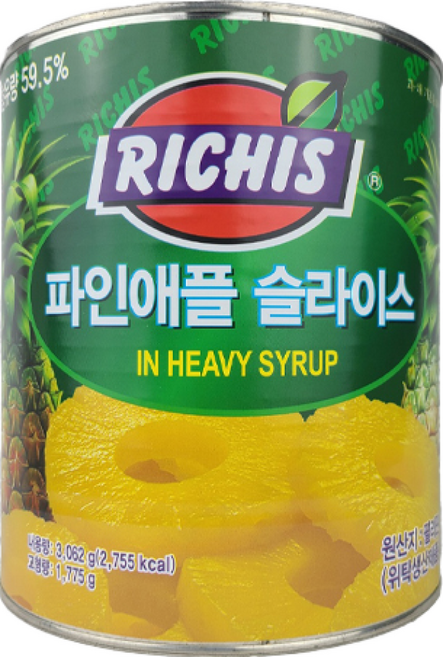 (주)동서 파인애플슬라이스 캔, 3.062kg, 1개
