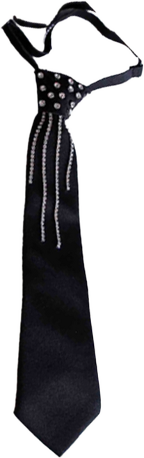하이유니 [긱시크룩] 트렌디 레인큐빅 태슬 블랙 패션 넥타이