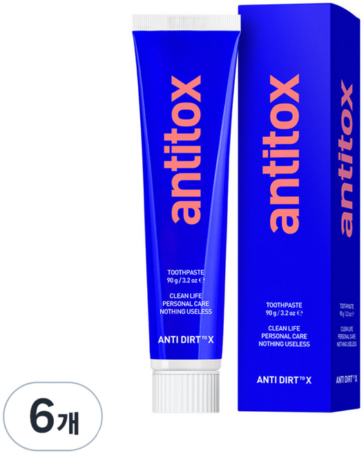 안티톡스 제로앱솔루 치약, 90g, 6개