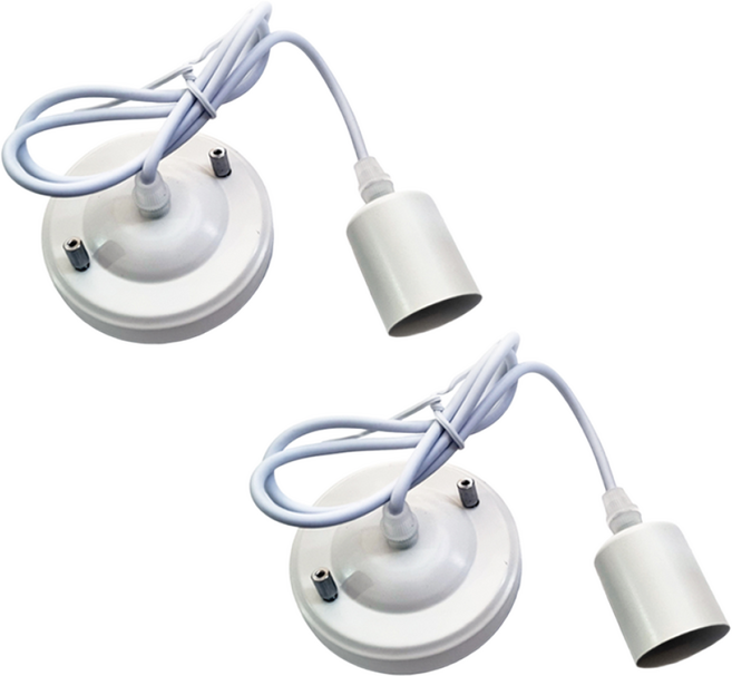 E26 960MM 식탁등 심플 기본소켓 길이조절 가능 팬던트 후렌지형, 2개, 화이트