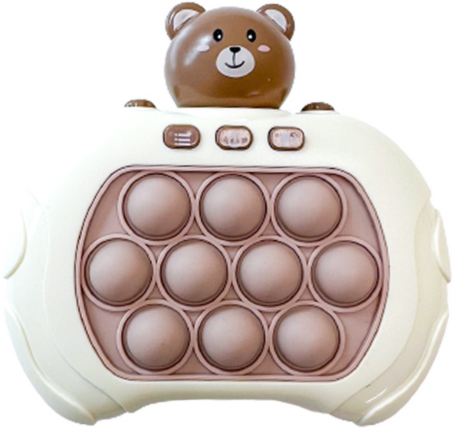 팝잇게임기 곰돌이 토끼 우주인 오리 푸쉬팝게임기 뾱뾱이 두뇌발달 p0402, 1개, 곰돌이팝잇게임기