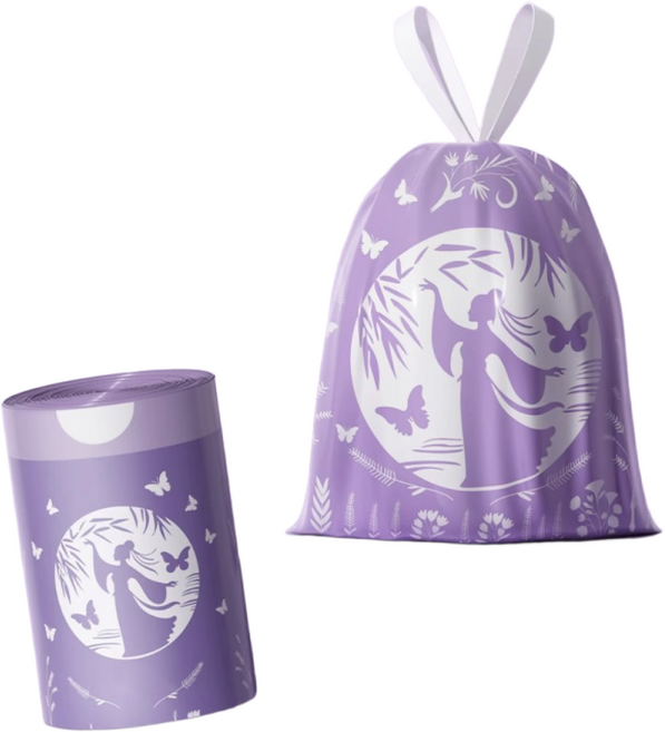 완켄판시 향기나는 쓰레기봉투 45*50cm 쓰레기봉투20l 라벤더 향기형 냄새 차단형쓰레기수거가방, 200개, 20L