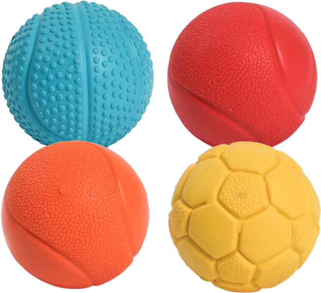 딩동펫 탱글 고무 탱탱 볼 4종, 혼합색상, 1세트