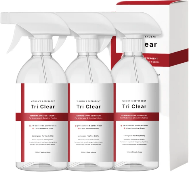 트리클리어 여성 속옷 pH 약산성 스프레이 세제, 3개, 500ml - 쿠팡