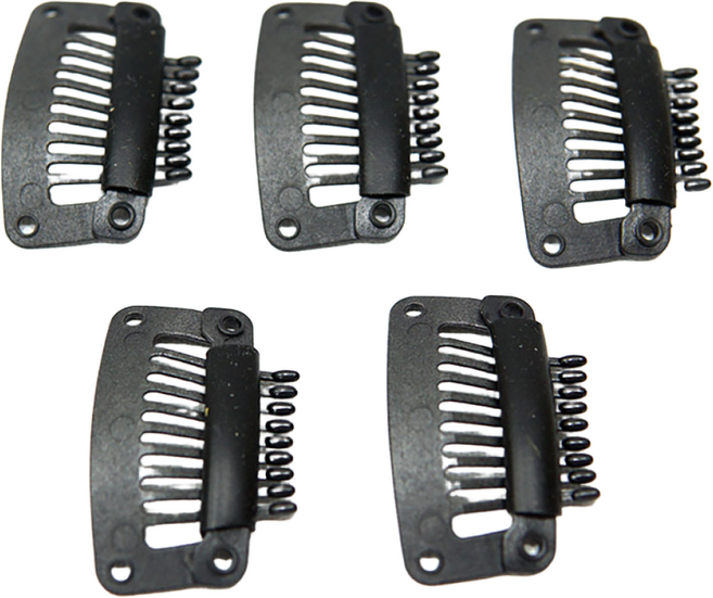 플라스틱 가발클립(10개세트) 똑딱이핀 가발전용 똑딱이핀, 1개, 플라스틱 9발클립-블랙(10개1세트)