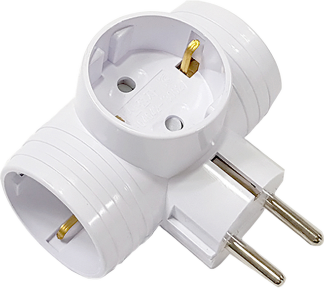 위드아이엔씨 국산 T자형 멀티탭, 1개, 화이트, 9cm