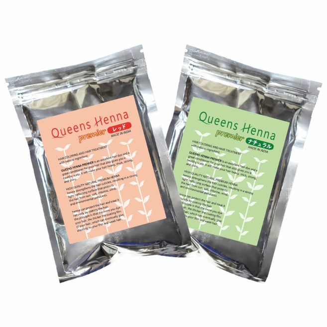 1+1 퀸즈헤나 프리미어 천연헤나염색약 Queens henna, 레드+네추럴, 1개