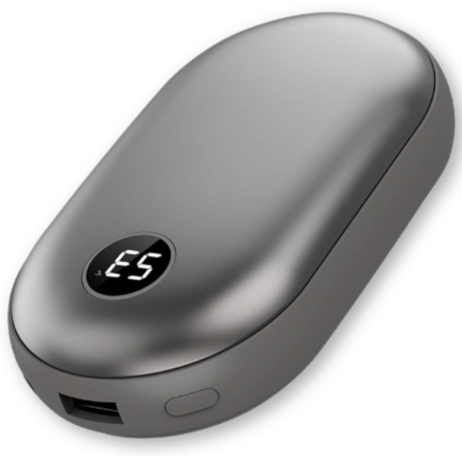 10000mAh 손난로 보조배터리 2in1 휴대용 핫팩 겸용 C타입 고속충전, 그레이, 어디나
