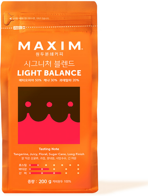 맥심 원두분쇄커피 시그니처 블렌드 라이트 밸런스, 200g, 1개입, 1개