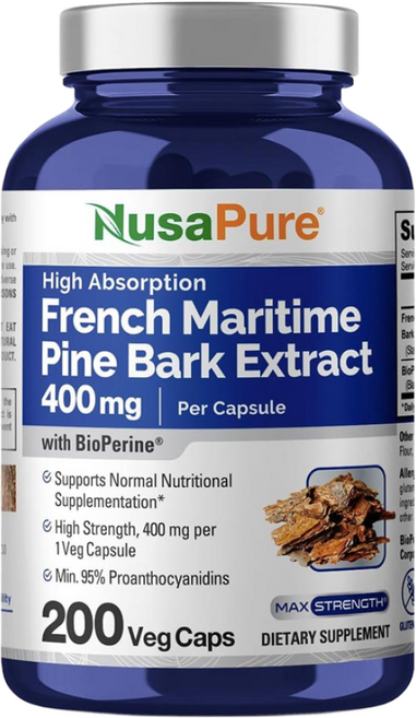 파인바크 프랑스해상 소나무껍질 400mg 200캡슐 6개월 고함량 고용량 Pine Ba, 200정, 1개