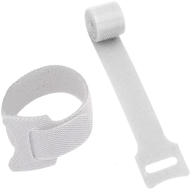 리빅스 전선 정리 고정 벨크로 케이블 타이 20p, 화이트, 1개