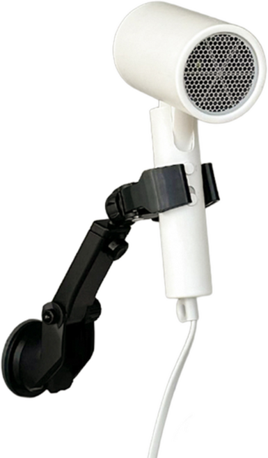 리빙스튜디오 무타공 핸즈프리 강력흡착 드라이기 거치대, 블랙, 1개