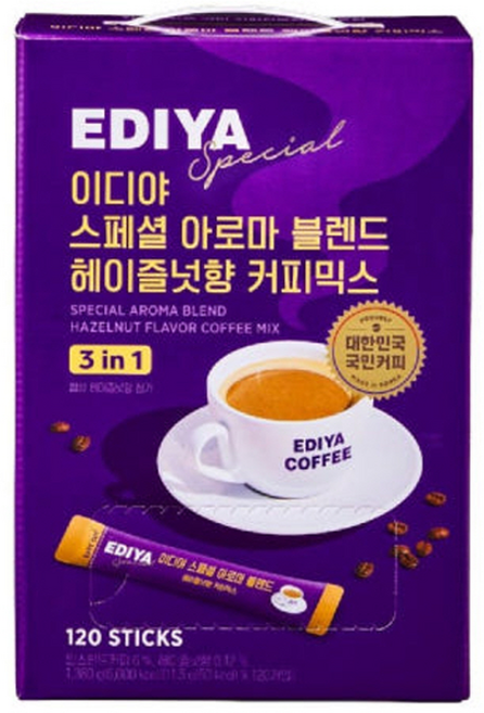 이디야 스페셜 아로마블렌드 헤이즐넛향 커피믹스, 11.5g, 1박스, 120개입