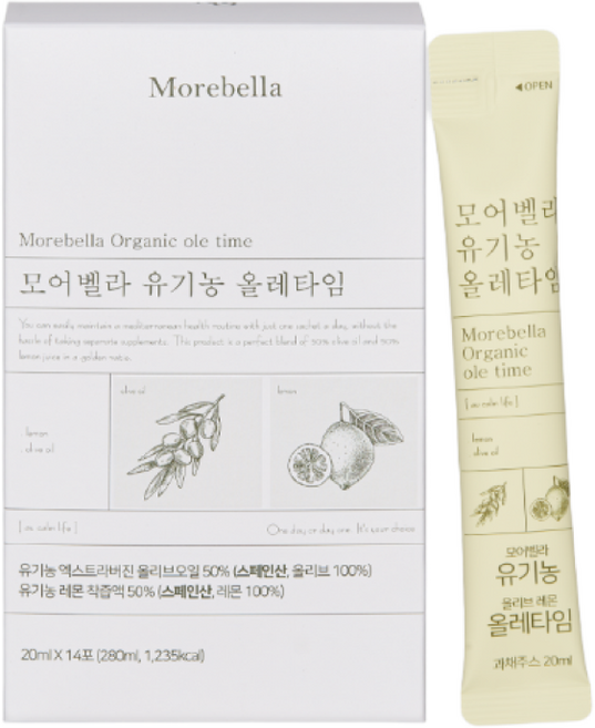 모어벨라 유기농 올레타임 14포 20ml, 1개, 280L