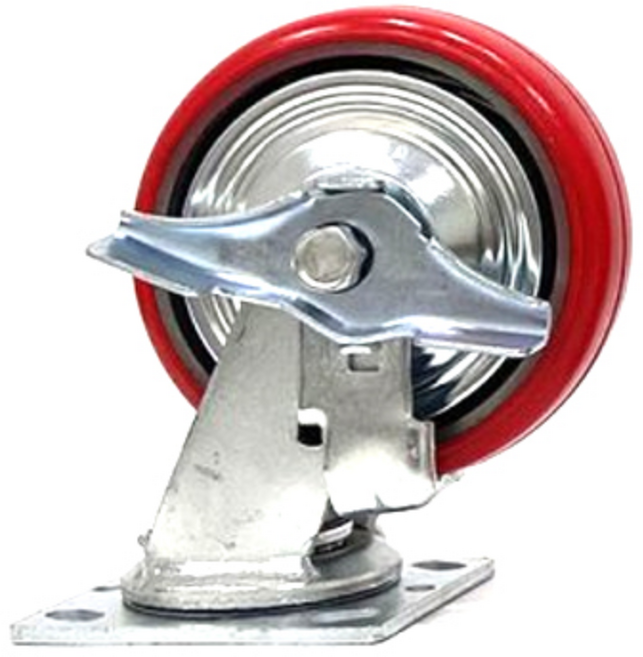 중량 우레탄 150mm (6) 회전 브레이크 바퀴 운반구 수레 핸드카트 운반 카트 구르마 대차 끌차