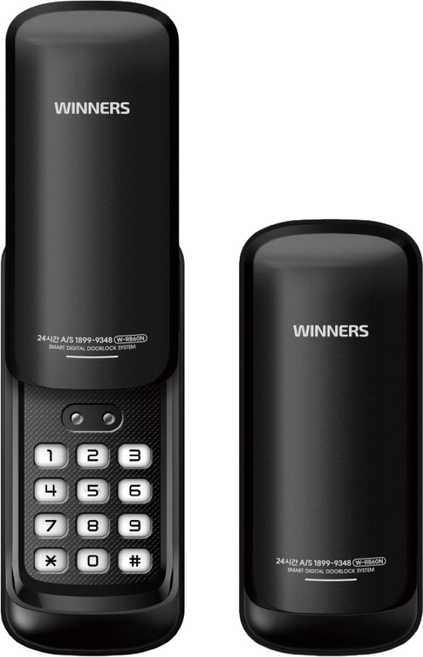 위너스 W-RB60N 번호키전용 손잡이 없음 도어락보조키형 디지털도어락 커버형 현관도어락, 고객직접설치