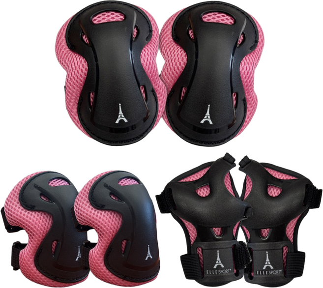 엘르스포츠 보호대 세이프플랙스 인라인 킥보드 보호대장비 3종세트 아동 성인, 세이프플랙스S(13세미만)_핑크