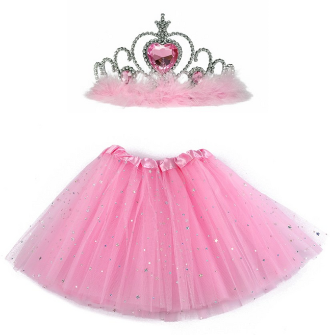샤스커트 LED 발레치마 공주 치마 코스프레 생일 파티용품 왕관