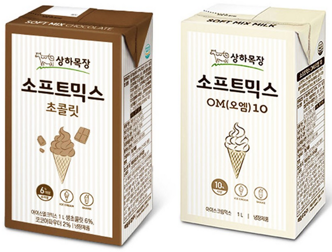 매일 상하목장 소프트믹스 초콜릿 + OM10 1000ml 이스크림 믹스용, 1L