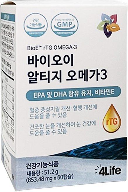 포라이프 바이오이에프에이 오메가-3, 1개, 60정