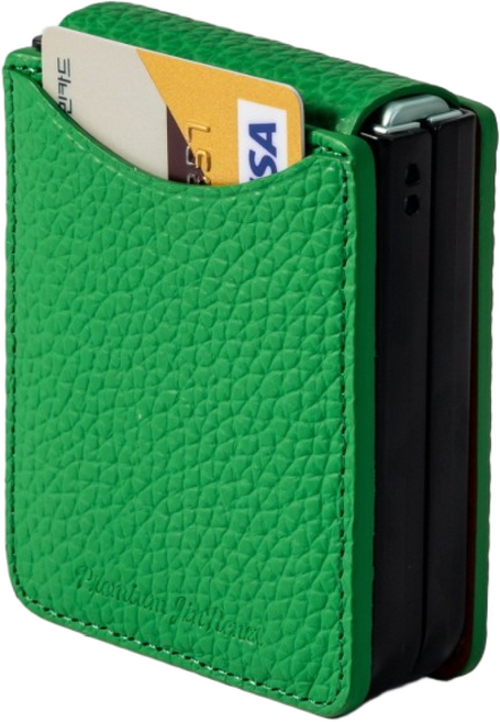 진렌체 미로니스 파스텔 천연 소가죽 토고 갤럭시 Z플립 카드 케이스