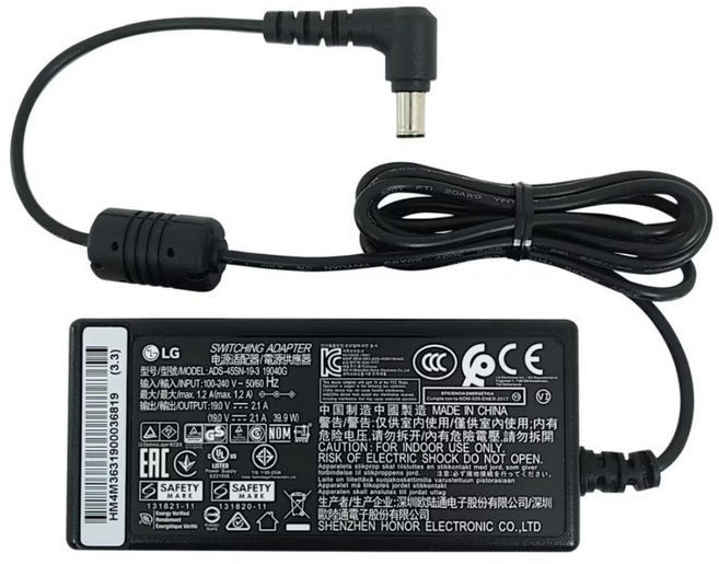 LG 정품 모니터19V 1.6A 2.1A 40W 어댑터 ADS-40FSG-19 29UM57 전용, 1개