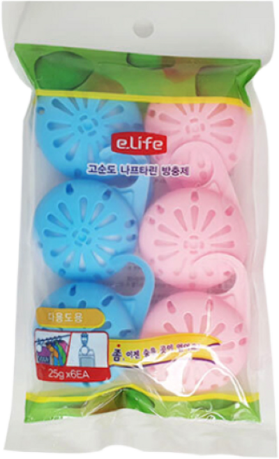 나프탈렌 방충제 다용도 옷장 서랍 화장실 6p 화장실나프탈렌 방충재 좀약, 150g, 1개