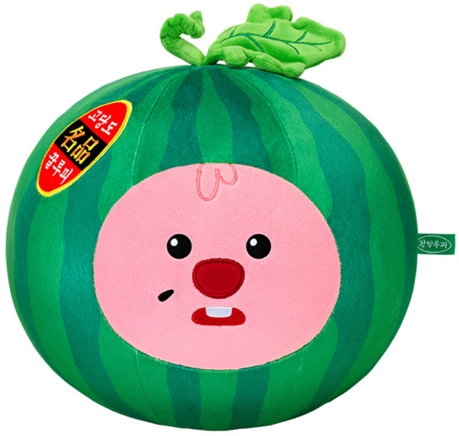 잔망루피 촌캉스 수박 인형 쿠션, 혼합색상, 29.5cm
