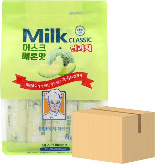 밀크 클래식 쌀과자 (메론맛), 240g, 16개