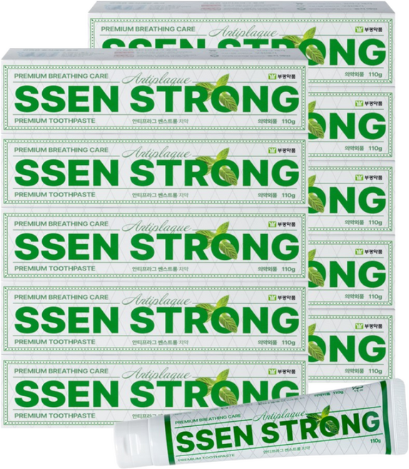 부광약품 안티프라그 쎈스트롱 치약 불소 구취 입냄새 제거 치약, 10개, 125g