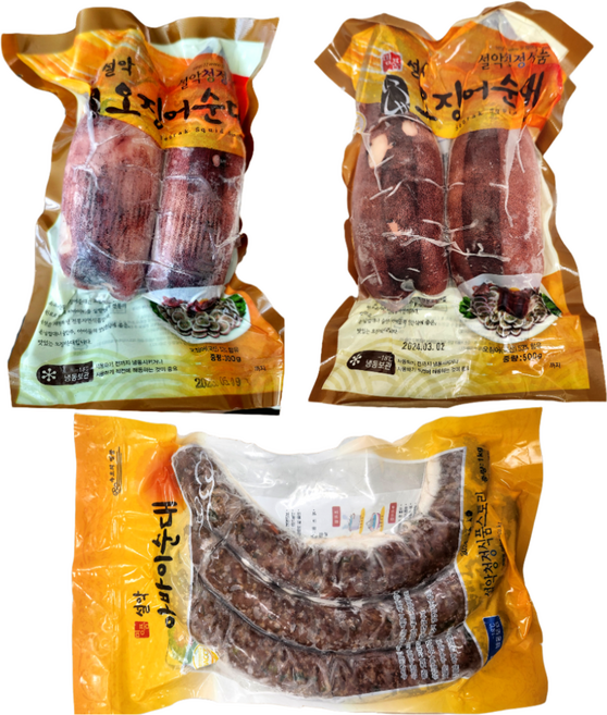 속초 설악 오징어순대 아바이순대 국내산 300g / 500g / 1kg 1팩 HACCP, 오징어순대 300g 소(2마리), 1개