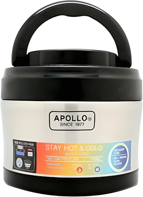 APOLLO 아폴로보온병 스텐진공볼 보온보냉용기 보온통 보냉통 국통 보온밥통 죽통 보냉병 보온병, 혼합색상, 1700ml, 1개