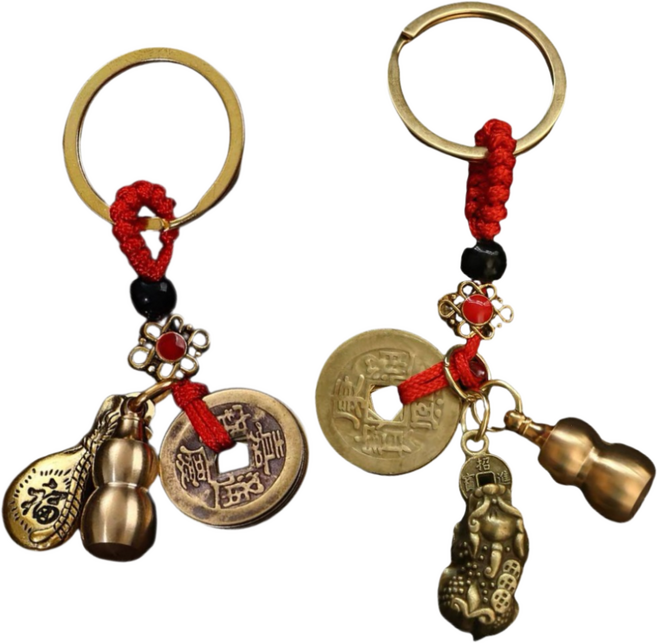별라 조롱박 엽전 열쇠고리 자동차 핸드폰 가방 키링 2개, 혼합색상