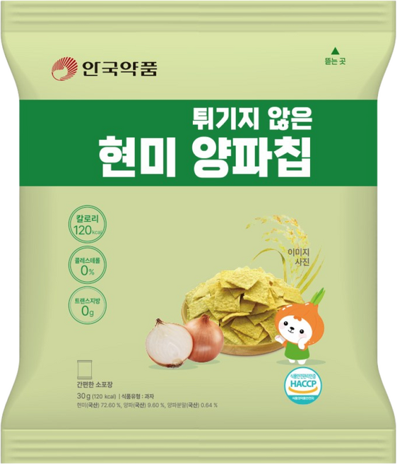 안국약품 튀기지 않은 현미 양파칩, 10개, 30g
