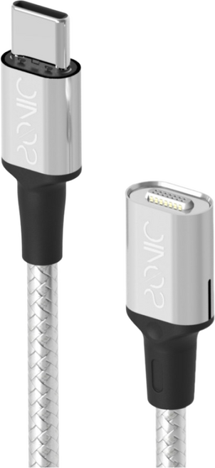 SONIC 100W PD C to C 마그네틱 자석 아이폰 갤럭시 C타입 고속충전 케이블, 케이블 0.6m(실버), 1개