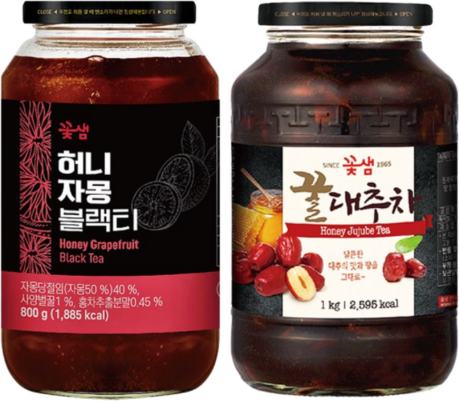 꽃샘 허니자몽블랙티 800g +꿀대추차 1kg, 1개, 1개