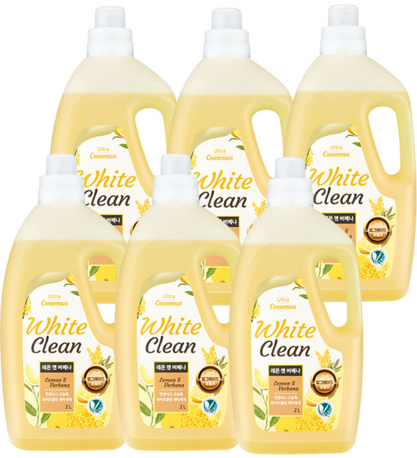 컨센서스 화이트클린 고농축 세탁세제 레몬앤버베나 2L x6입, 6개
