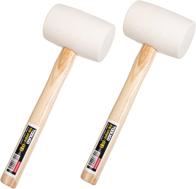툴리고 탄성 좋은 고무 망치 대형 타일 목공 작업용, 2개
