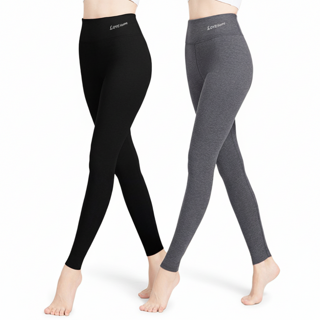 여성 고탄력 레깅스 내복 팬츠 베이직 겨울발열스타킹 빅사이즈 1+1 2p