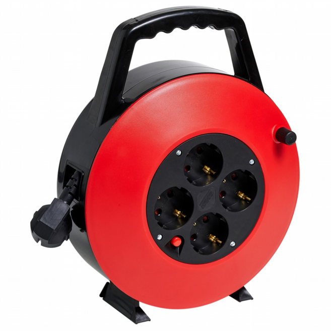 세이즈 X1 1.5SQ 4구 케이스형 케이블릴 블루 SEISE-HJR-2A, 10m, 레드, 1개