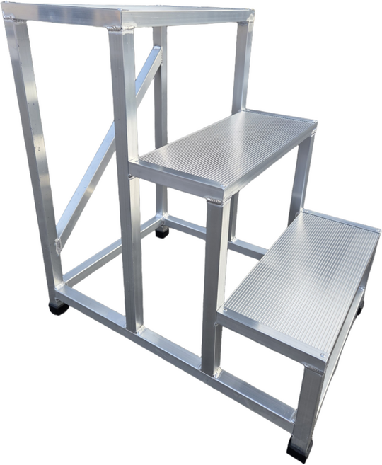 알루미늄 계단 경량 작업 발판 / 3단 750H / 경량 / 소형 / 하중 약150kg / 가정 병원 잦은 이동 가볍고 튼튼한 발판 자체제작 공장직영, 1개