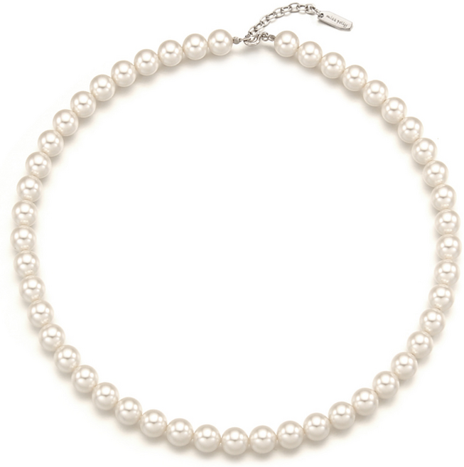 실버 스와로브스키 8mm 진주 비드 목걸이 _ NS9057WPL-1