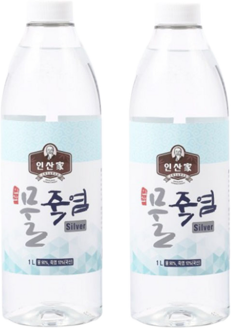 인산가 [인산가 물죽염 실버 1L ] 인산죽염 9회죽염 죽염수 생활죽염 약소금 국내산 천일염, 2개