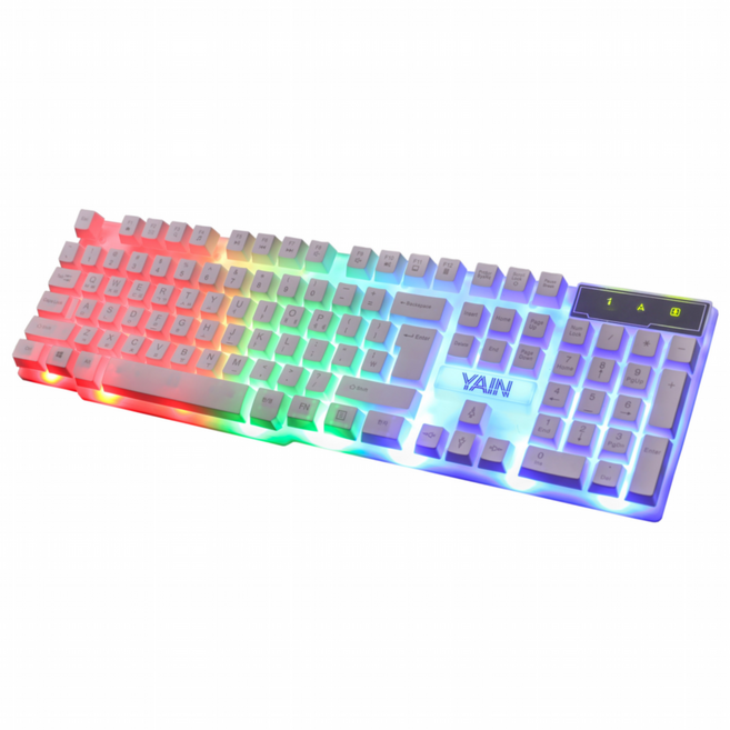 야인컴퓨터 YAIN MJ-1000 게이밍 키보드마우스 세트 화이트 블랙, W화이트, W, 일반형