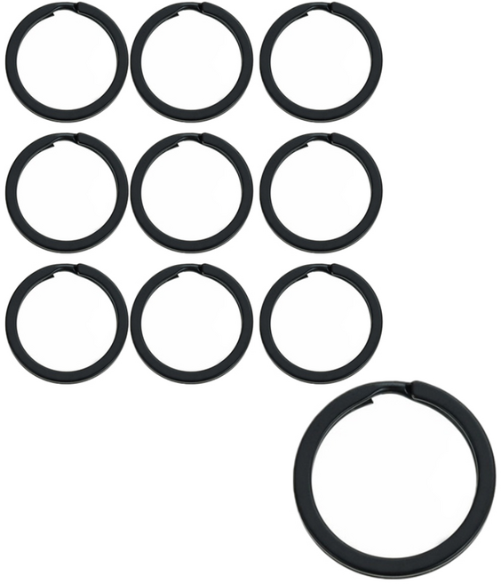 납작열쇠고리, 25mm, 10개, 블랙 25mm